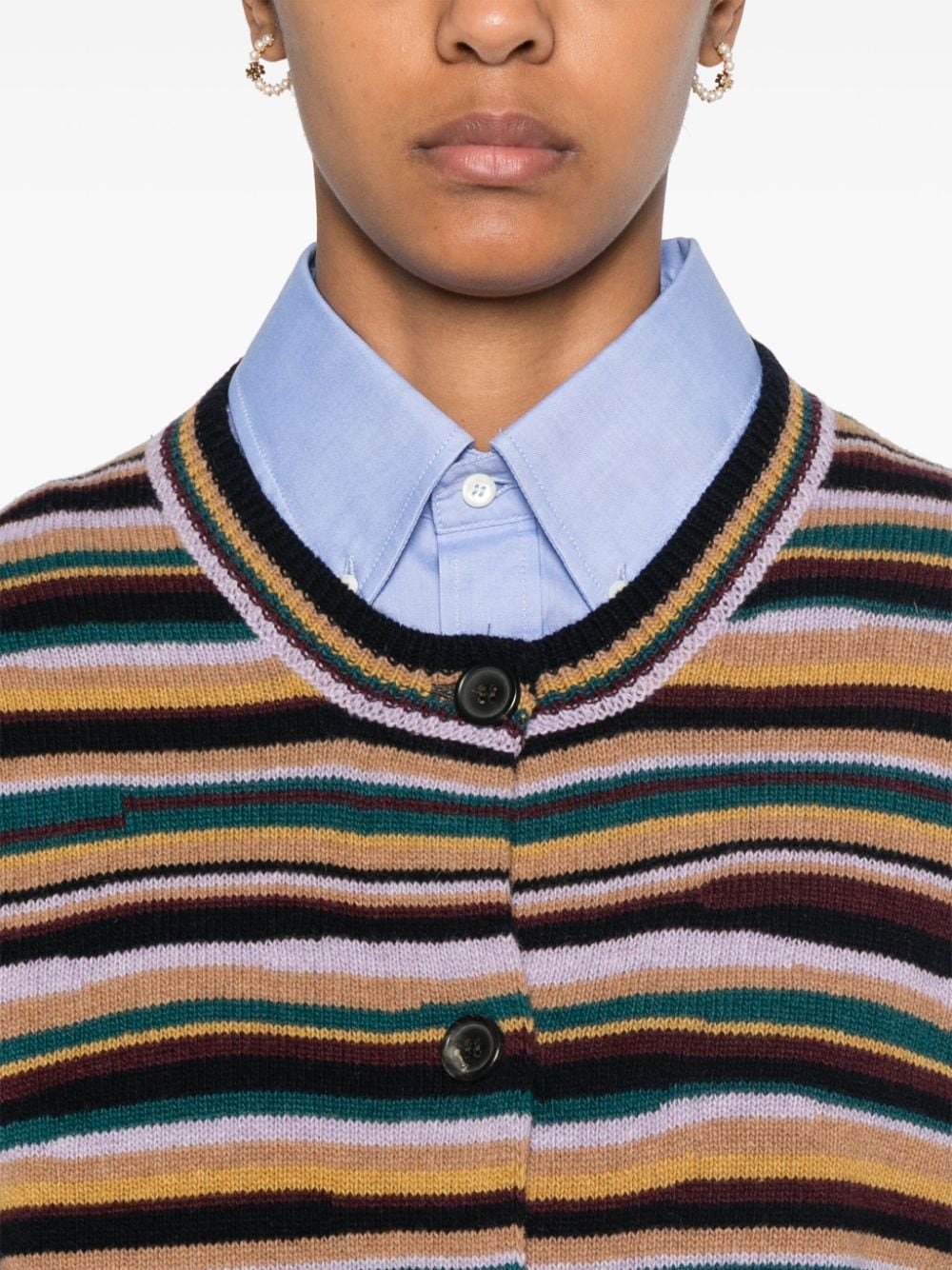 Paul Smith Men's Red Striped Wool Blend Sweater image 4