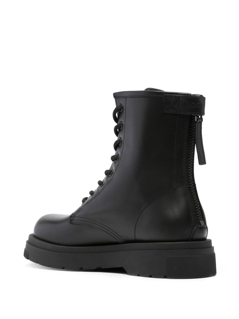 Woolrich Black Leather Ankle Boots with Rear Zip image 1