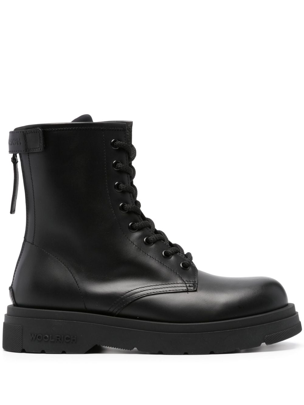 Woolrich Black Leather Ankle Boots with Rear Zip image 0