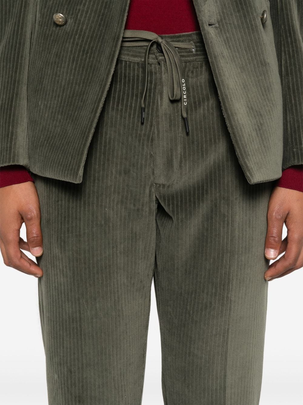 Circolo 1901 Moss Green Corduroy Trousers image 1