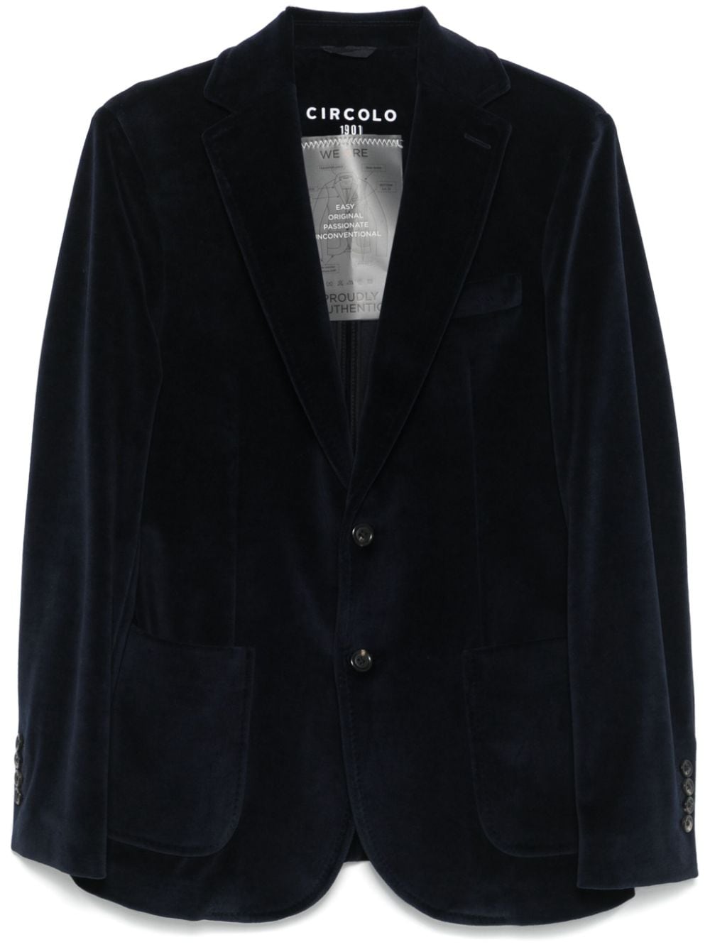 Circolo 1901 Blue Cotton Blend Velour Jacket image 0