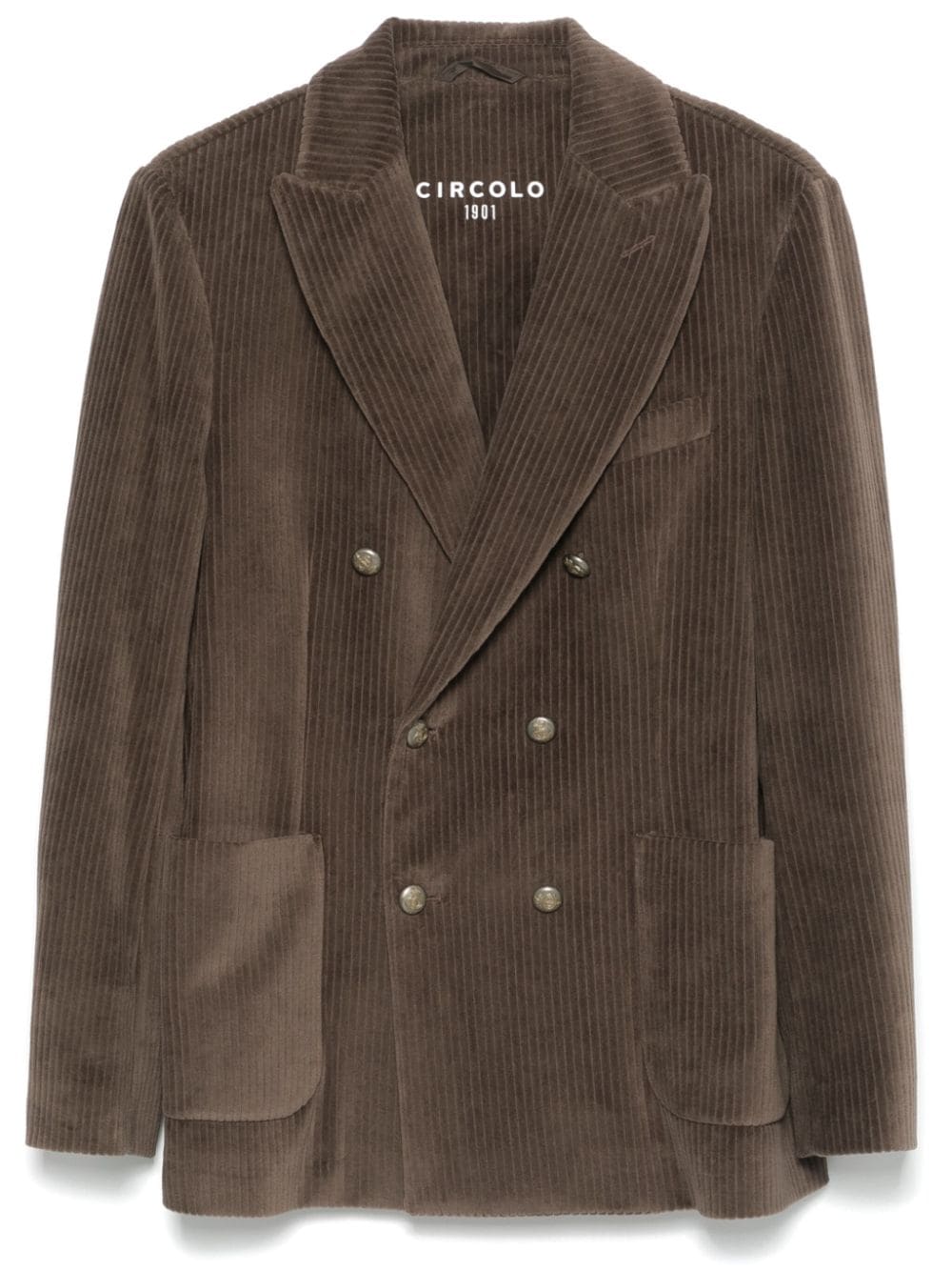 Circolo 1901 Brown Corduroy Double-Breasted Jacket image 0