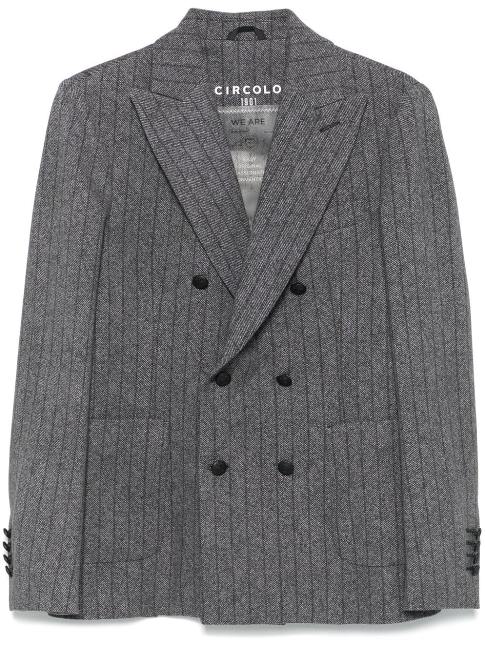 Circolo 1901 Men's Grey Double-Breasted Fleece Jacket image 0