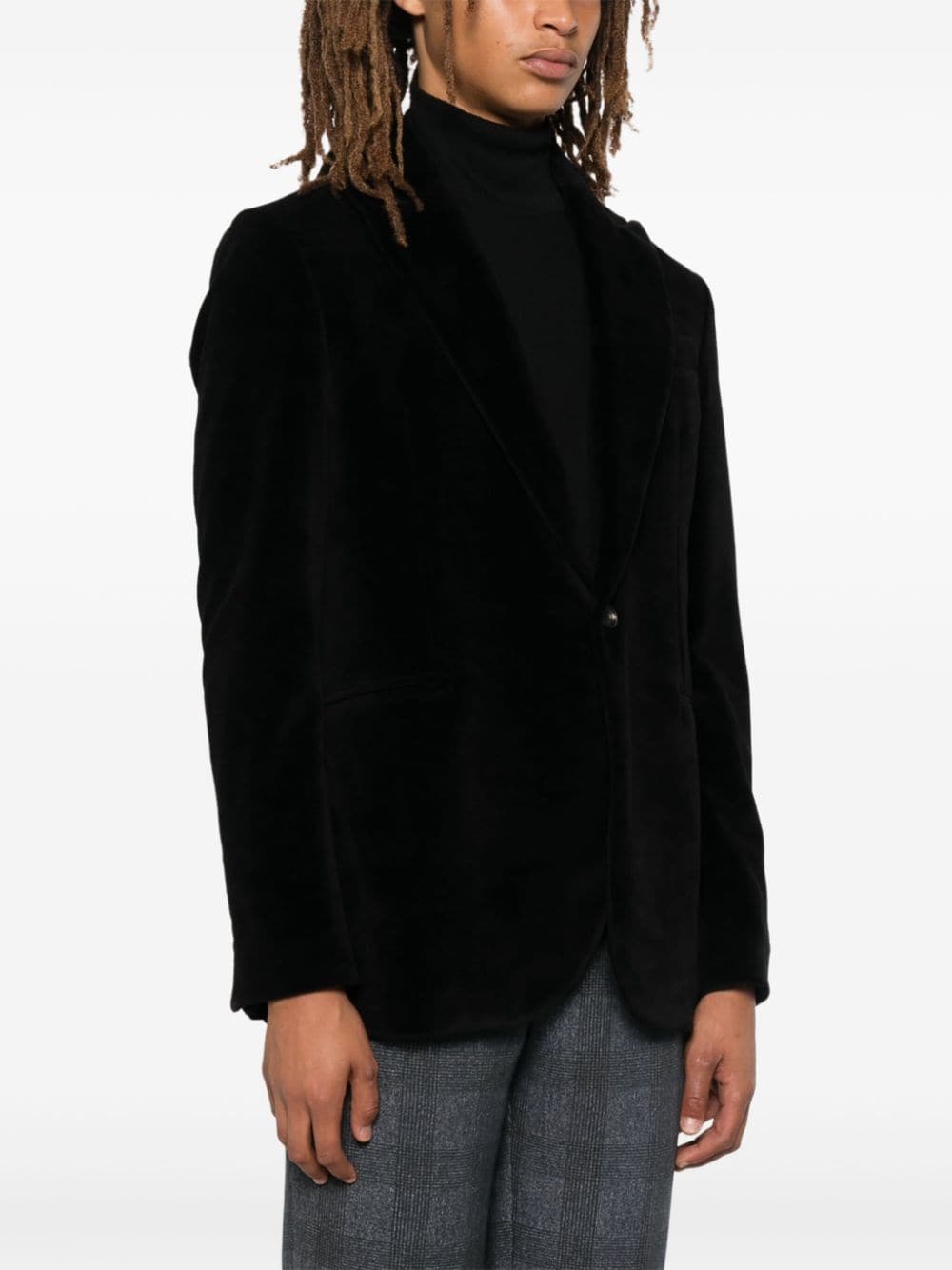 Circolo 1901 Men's Black Velour Blazer image 3