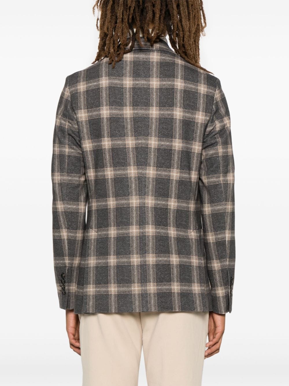 Circolo 1901 Camel Fleece Plaid Check Button-Up Jacket image 4