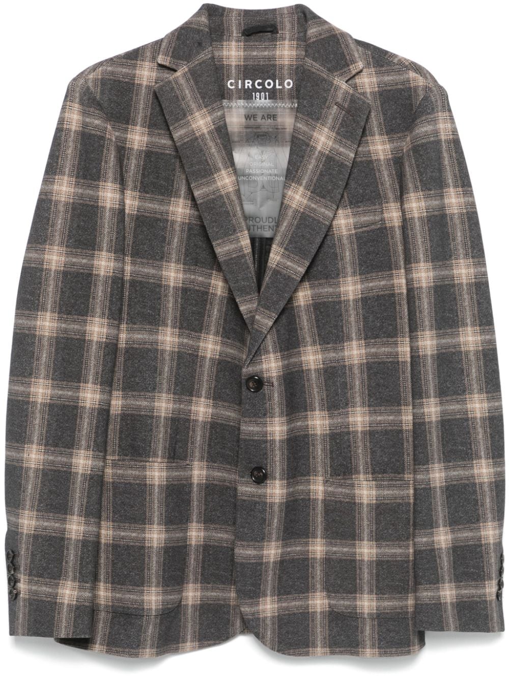 Circolo 1901 Camel Fleece Plaid Check Button-Up Jacket image 0