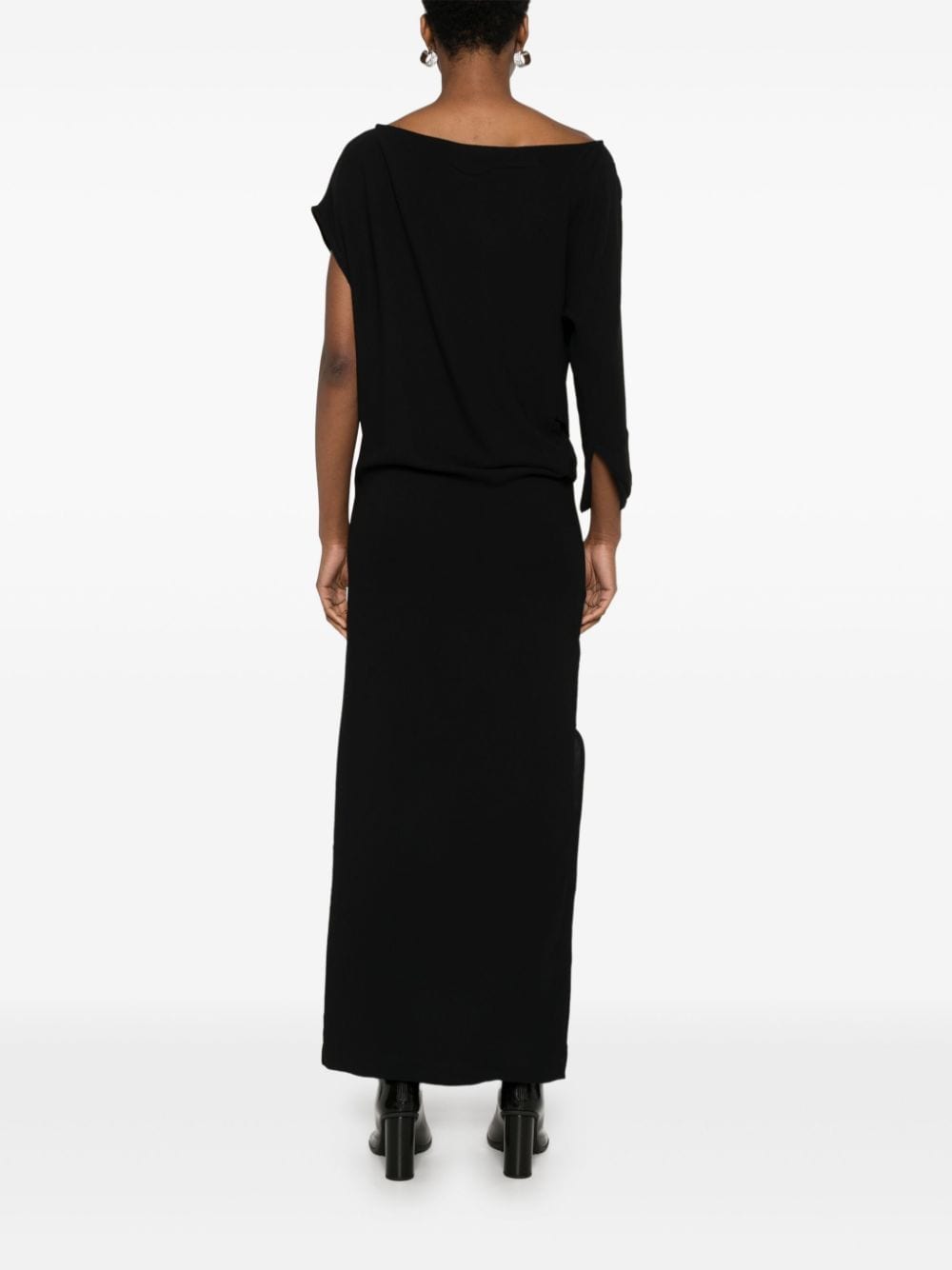 HERSKIND Asymmetric Hem Black Crepe Dress image 1