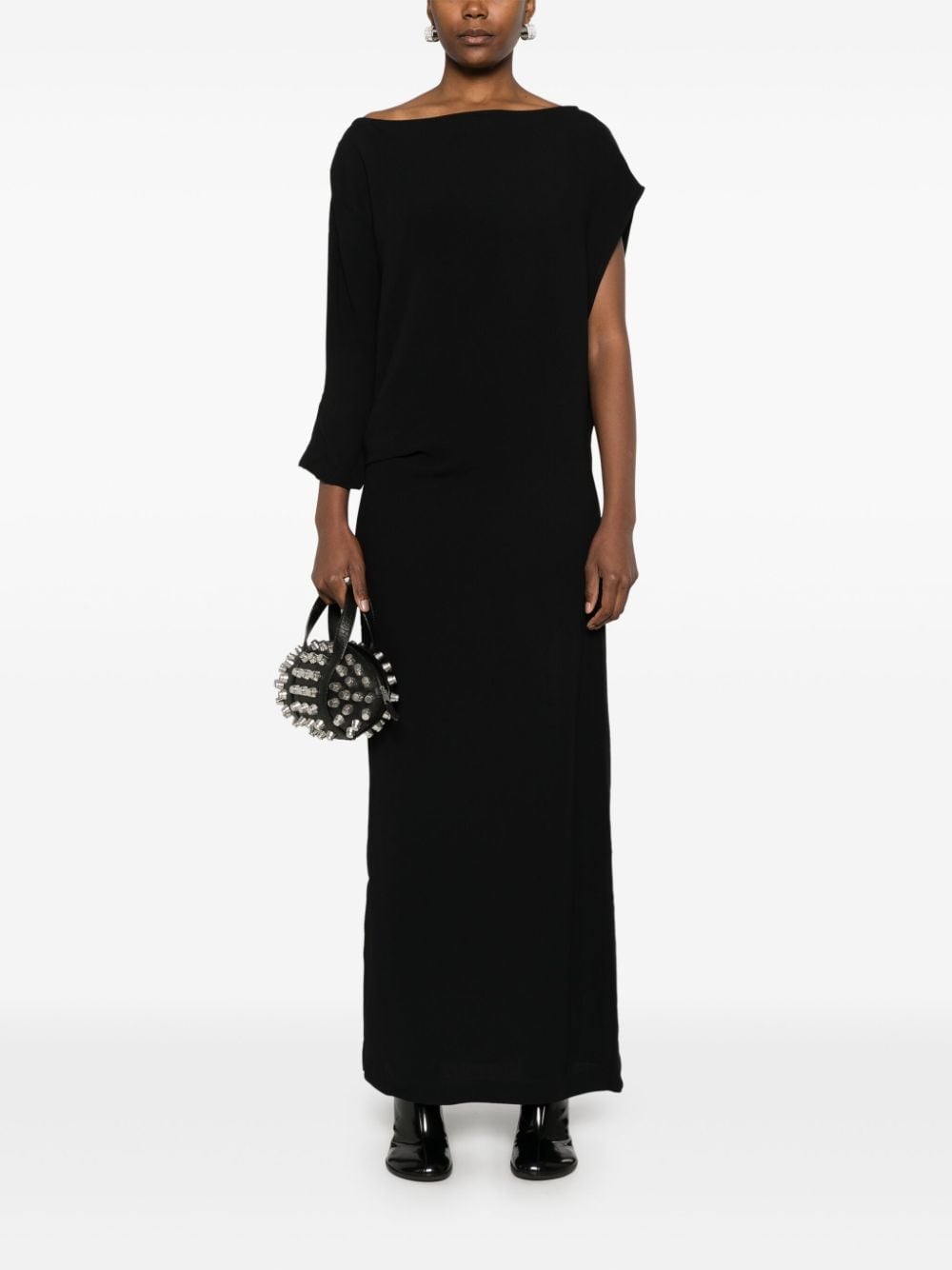 HERSKIND Asymmetric Hem Black Crepe Dress image 2