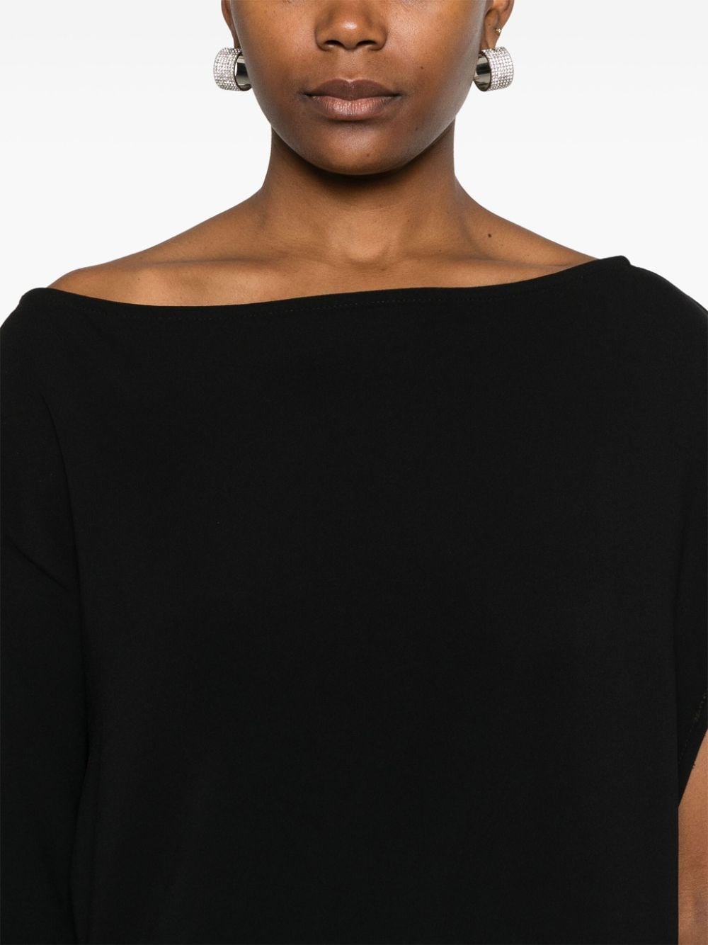 HERSKIND Asymmetric Hem Black Crepe Dress image 3