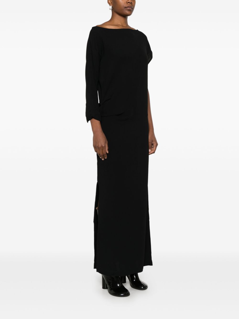 HERSKIND Asymmetric Hem Black Crepe Dress image 4