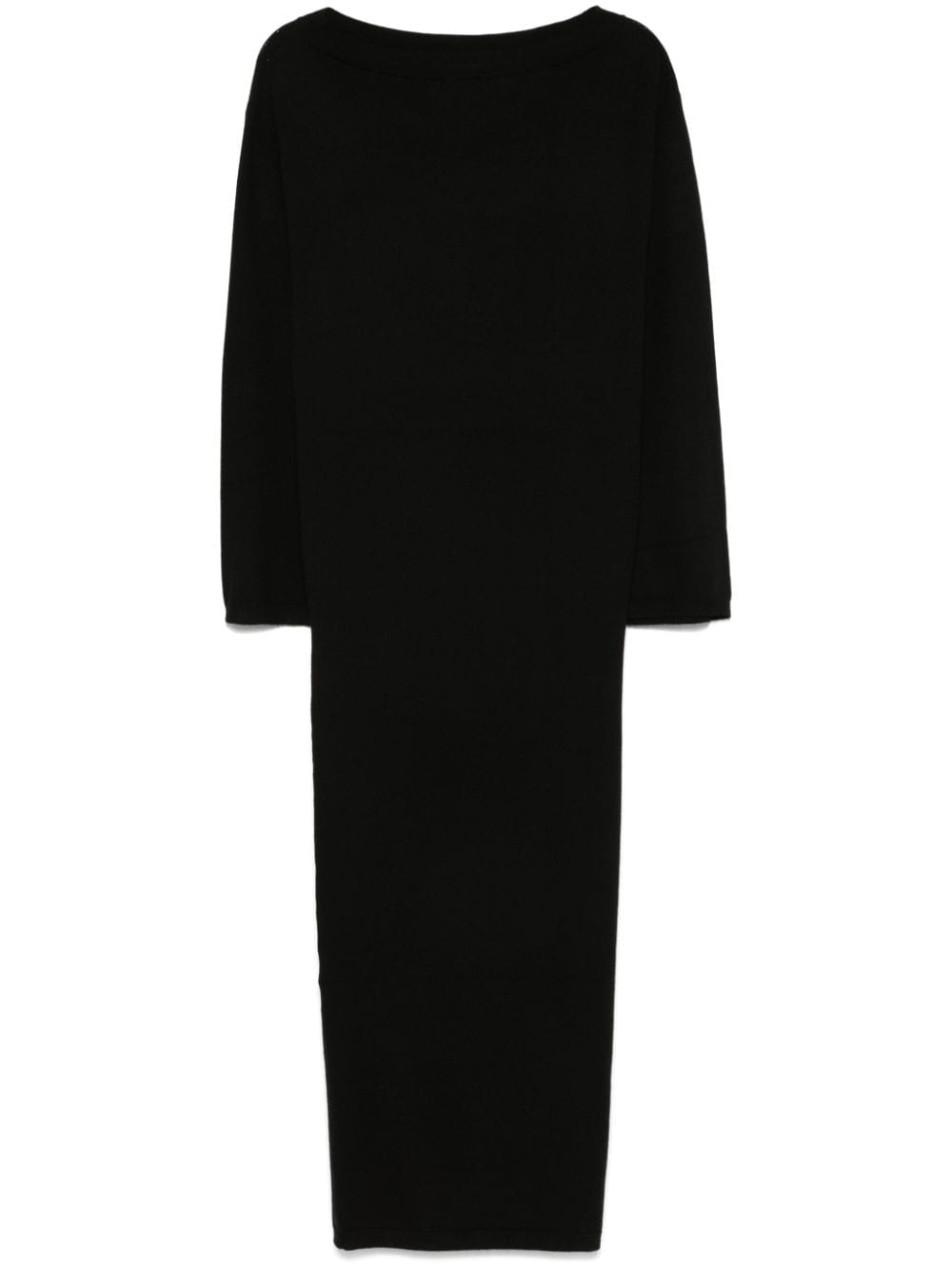 HERSKIND Black Merino Wool Off-Shoulder Dress image 0