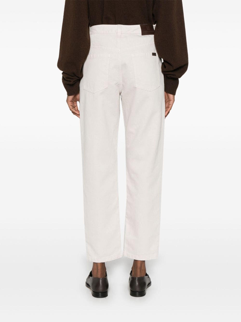 Brunello Cucinelli White Cotton Denim Trousers image 3