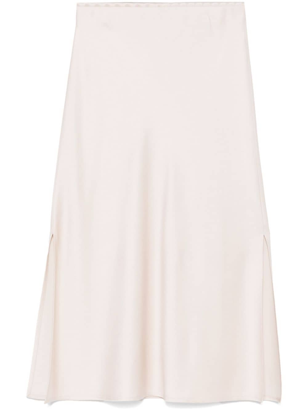 Brunello Cucinelli White Satin A-Line Skirt image 0