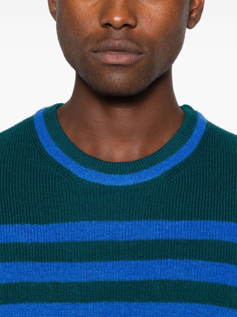 Paul Smith Blue & Green Striped Wool Sweater image 1