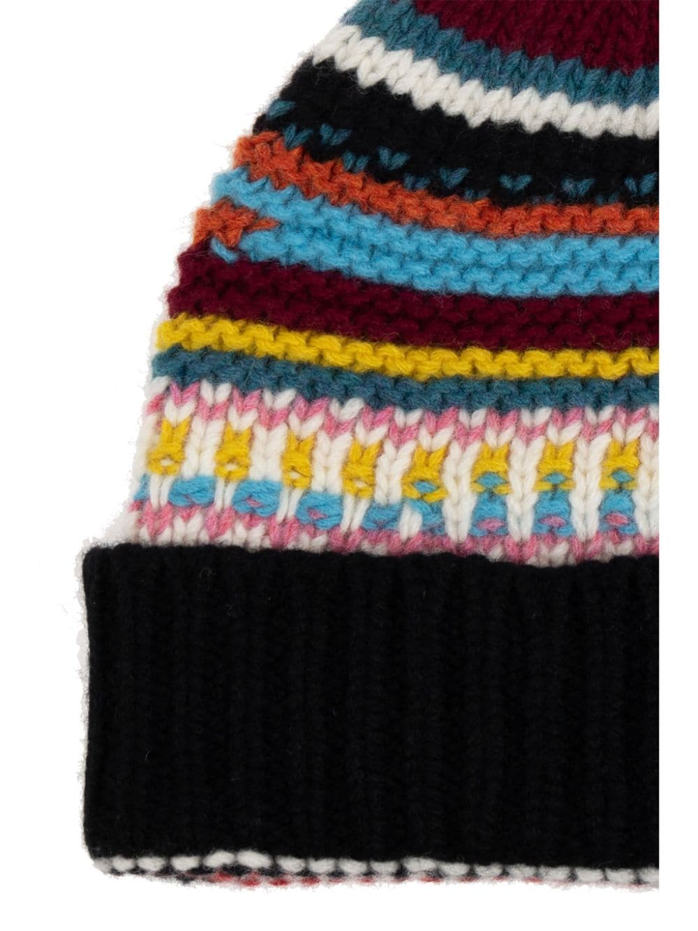 Paul Smith Multicolor Wool Knit Hat with Pinstripe Pattern image 1