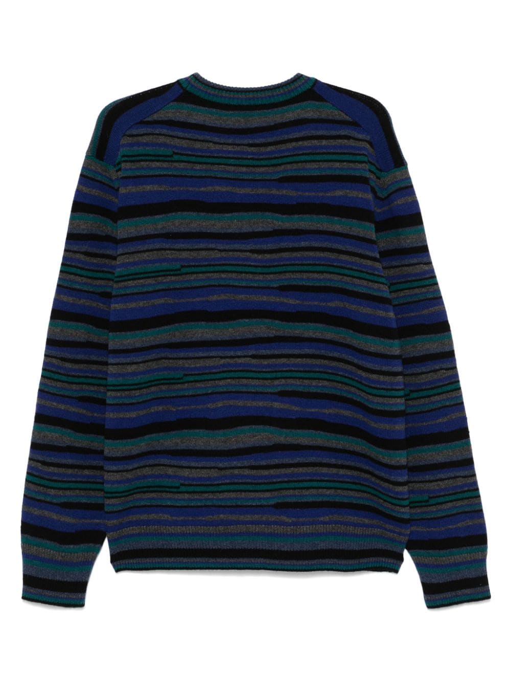 Paul Smith Blue Wool Blend Stripe Crew Neck Sweater image 1