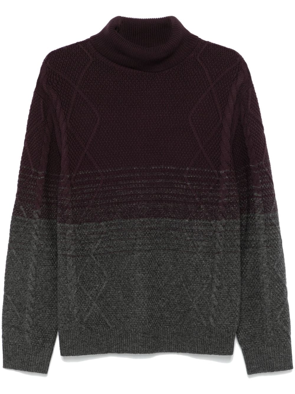 Paul Smith Brown Cable Knit Roll Neck Sweater image 0