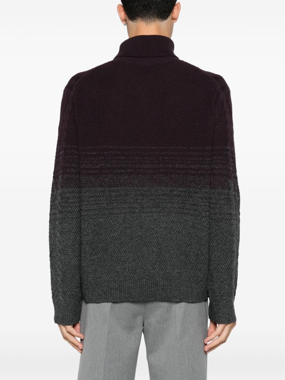 Paul Smith Brown Cable Knit Roll Neck Sweater image 3