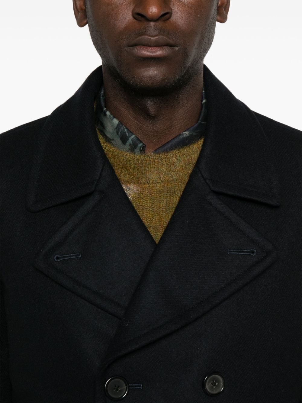 Paul Smith Blue Wool-Cashmere Blend Double-Breasted Coat image 3