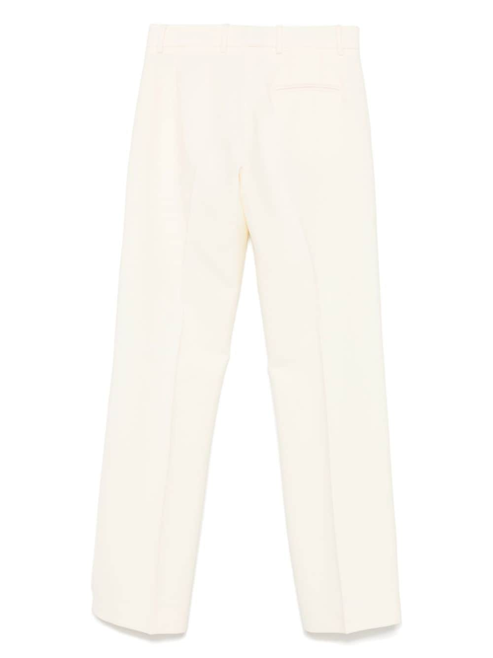 Alberto Biani White Flared Wool Trousers image 1