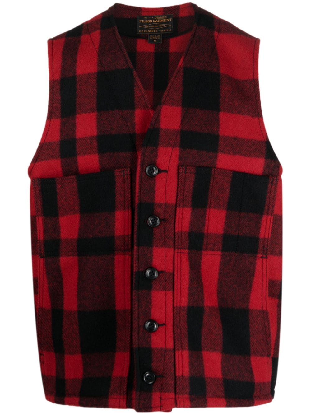 Filson Red Wool Checked Vest image 0