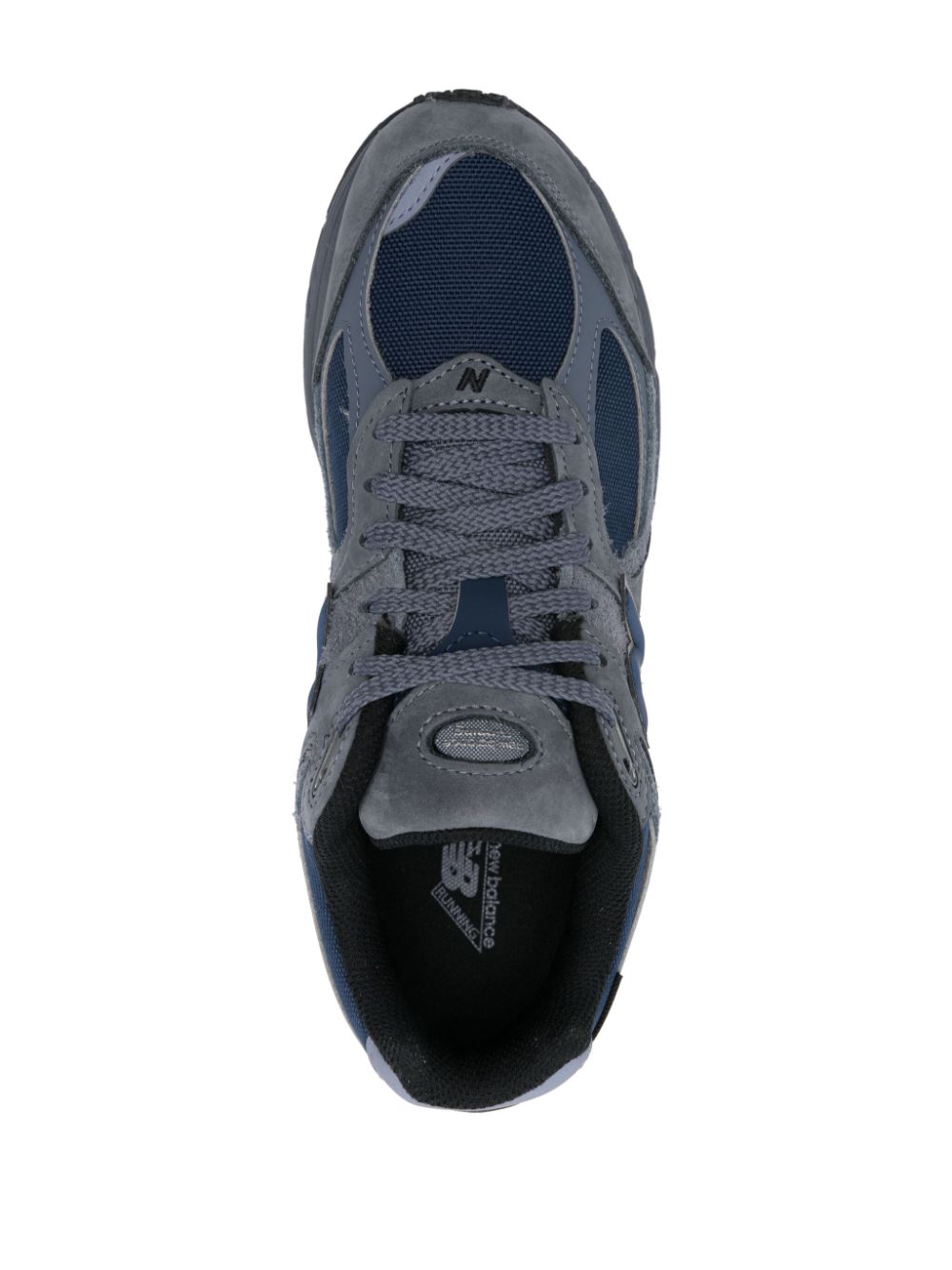 New Balance Suede & Mesh Panelled Sneakers - Grey & Blue image 1