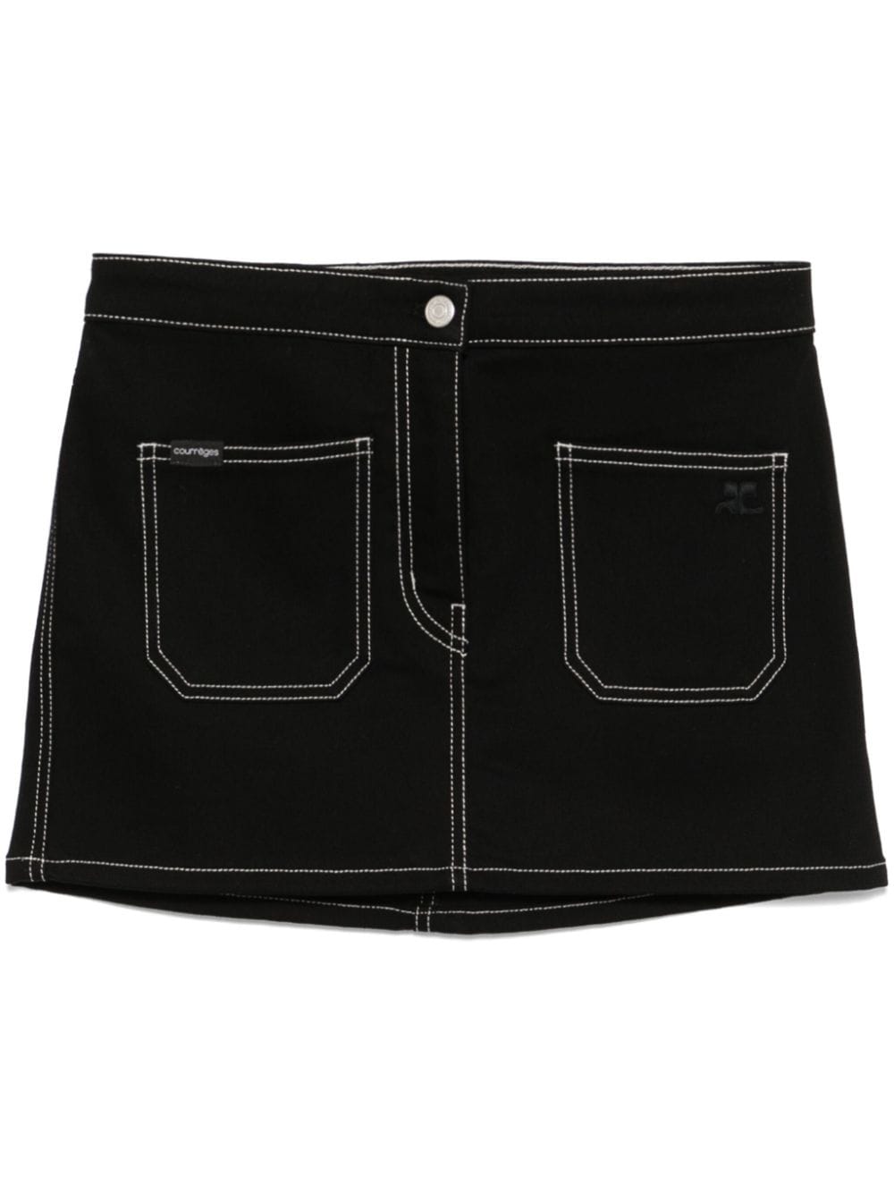 COURREGES PRE Women's Black Denim Mini Skirt image 0