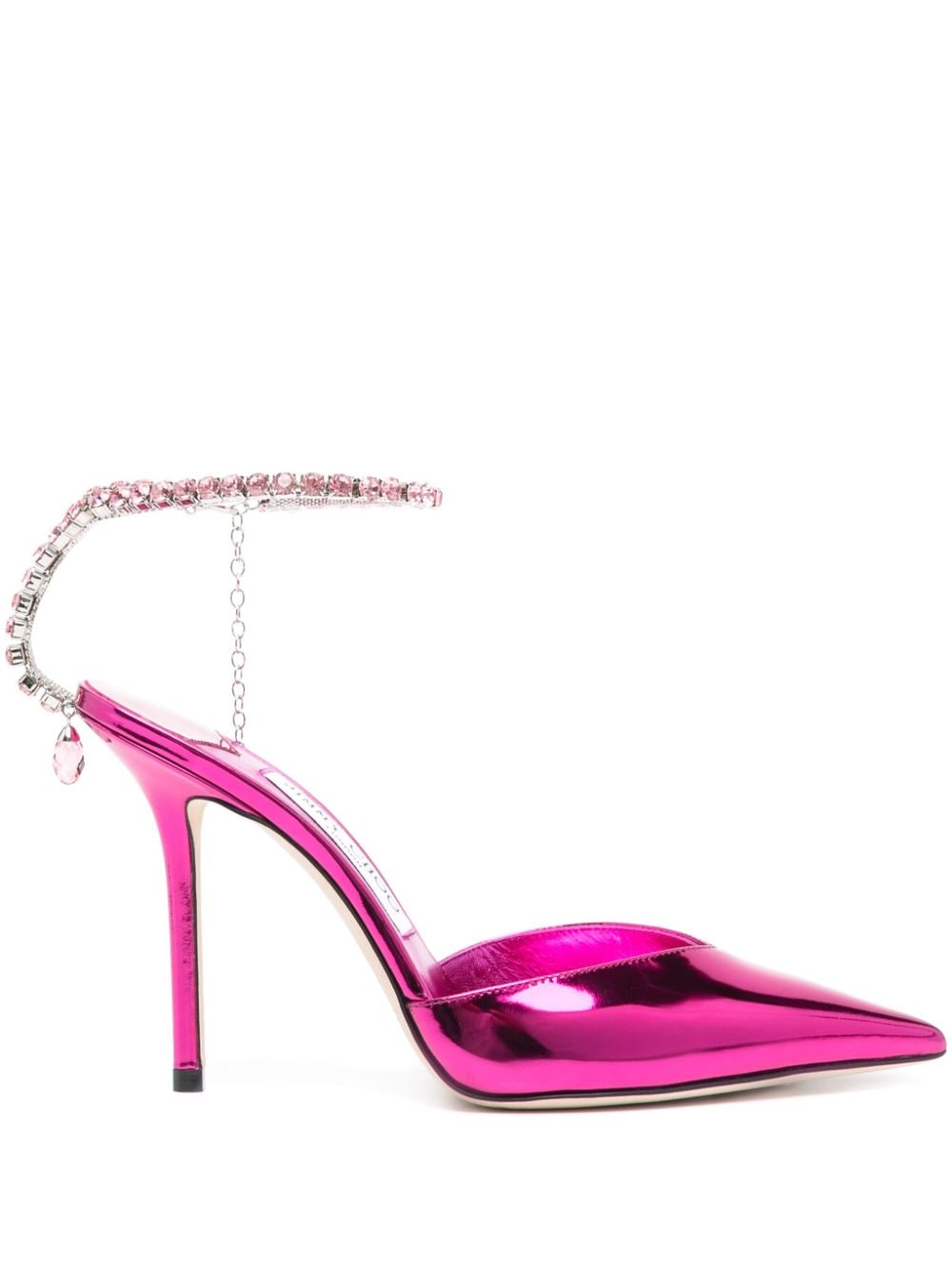 Jimmy Choo Fuchsia Pointed Toe Stiletto Heel with Crystal Ankle Strap image 0