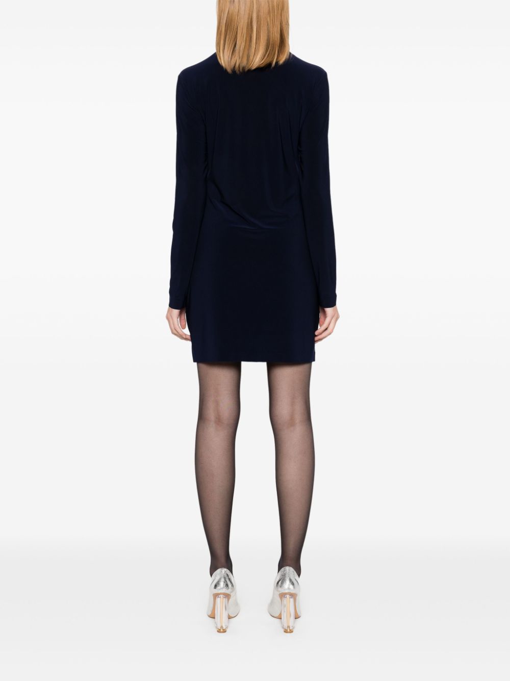 Norma Kamali Blue Stretch Jersey Fitted Dress image 3