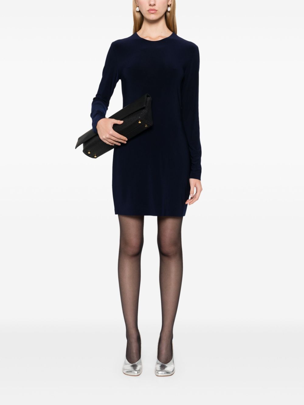 Norma Kamali Blue Stretch Jersey Fitted Dress image 4