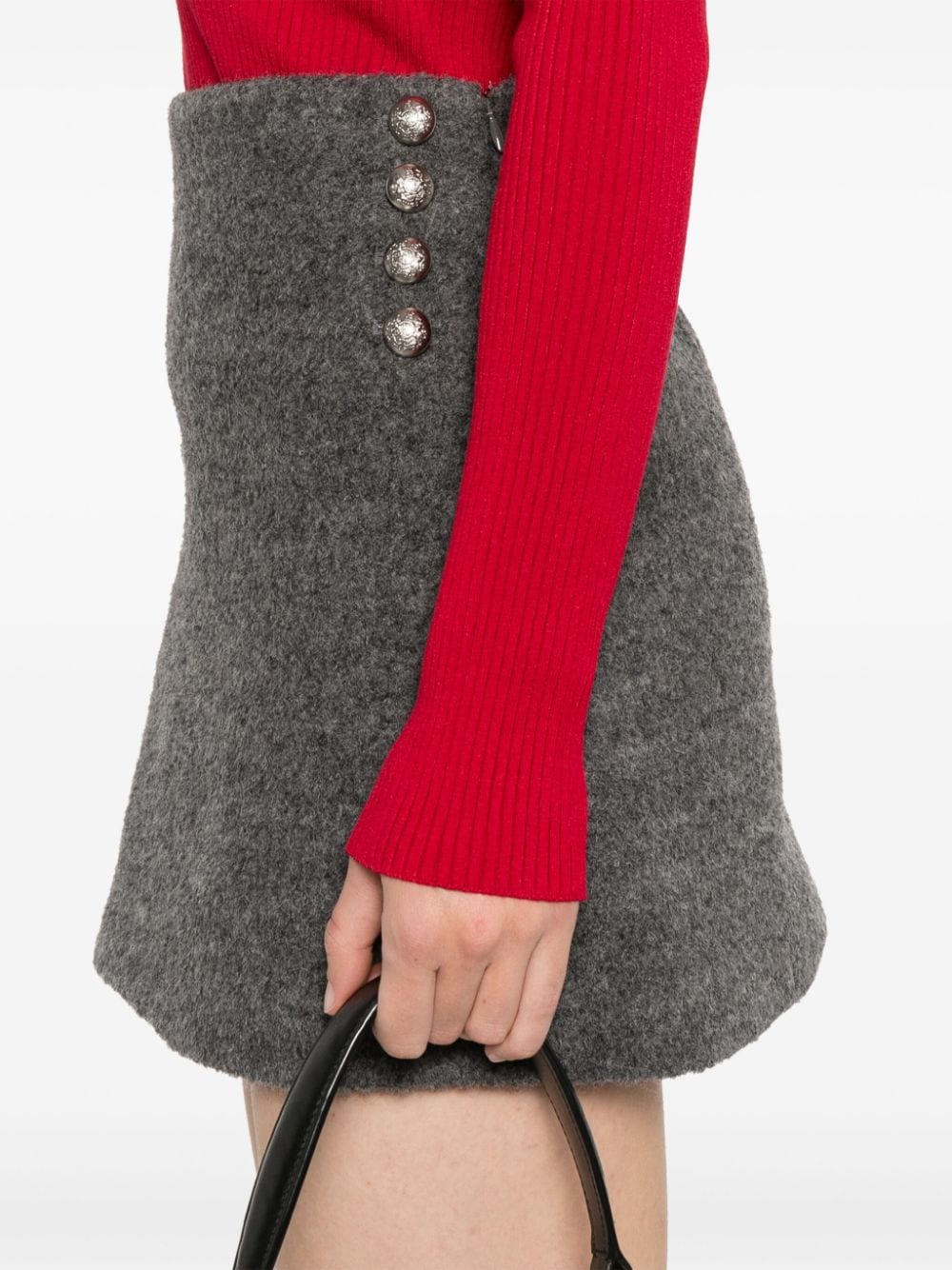 DUNST Grey Wool A-Line Skirt image 1