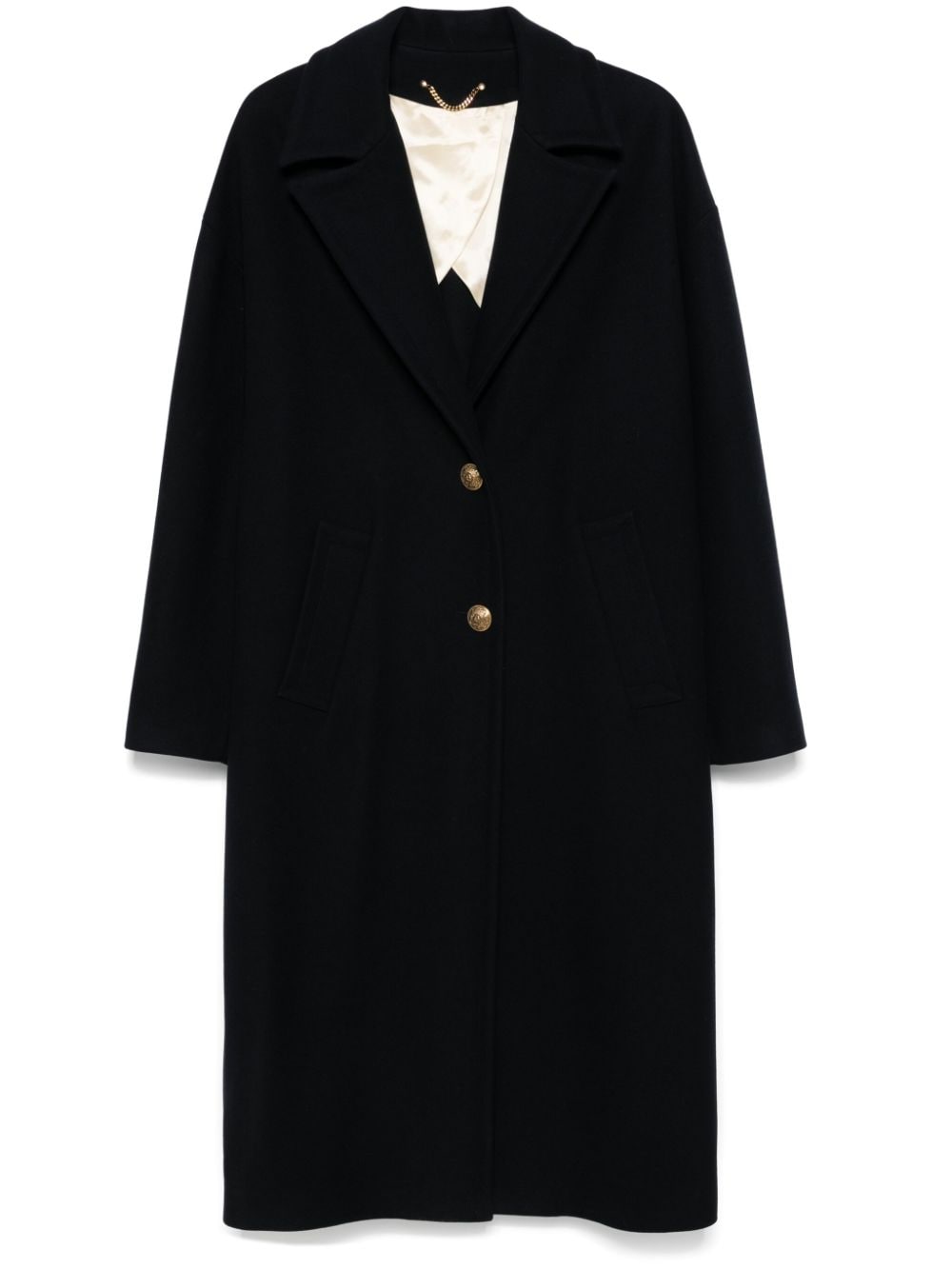 Golden Goose Deluxe Brand Navy Blue Wool Blend Coat image 0