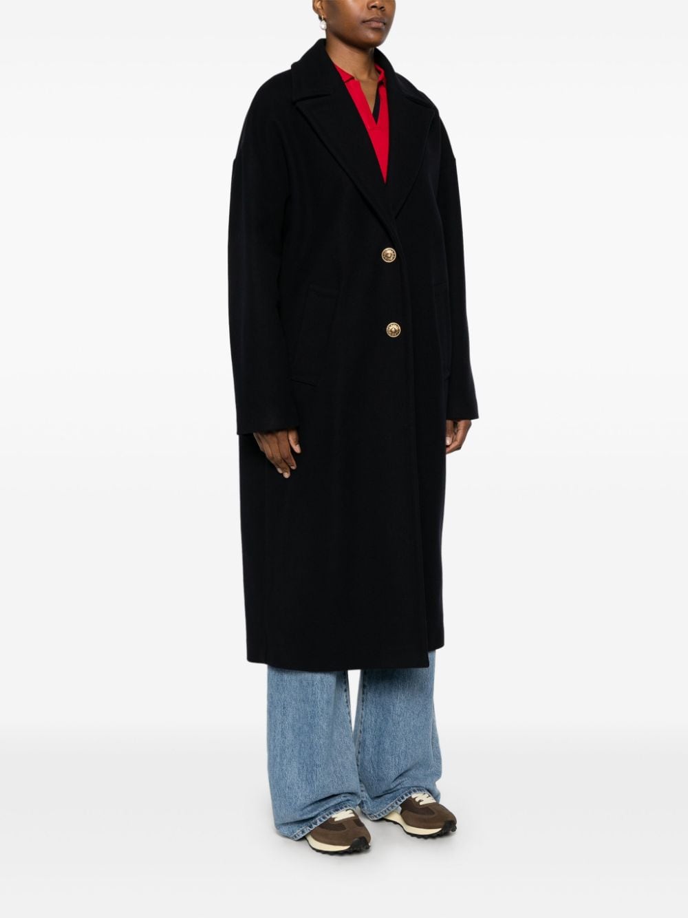 Golden Goose Deluxe Brand Navy Blue Wool Blend Coat image 3