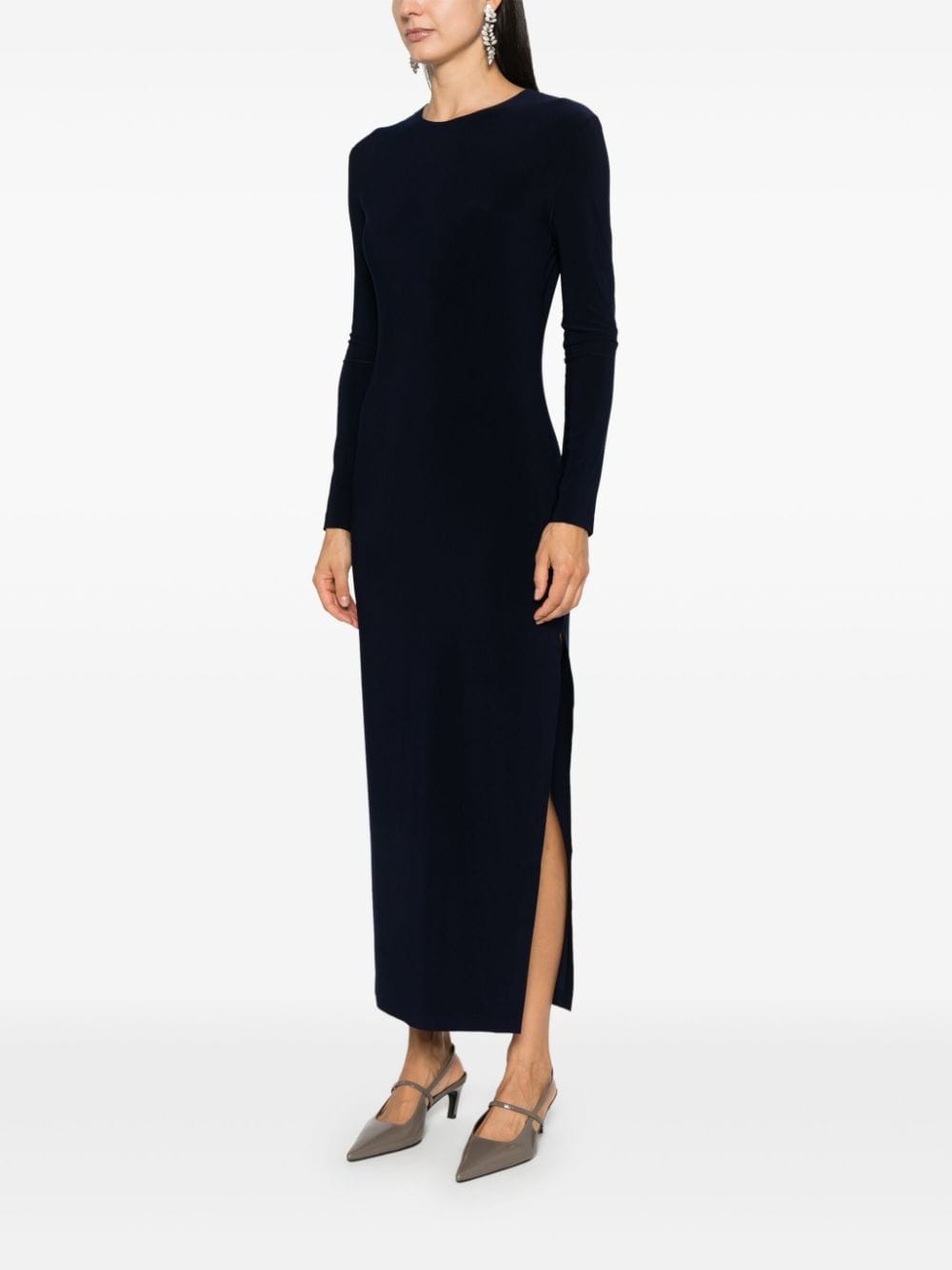 Norma Kamali Blue Stretch Jersey Pencil Dress image 1