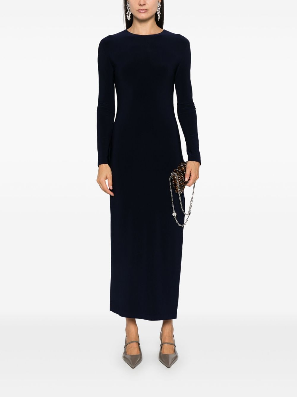 Norma Kamali Blue Stretch Jersey Pencil Dress image 3