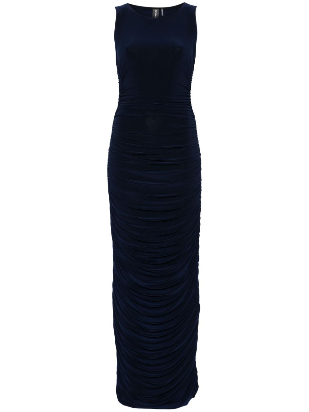 Norma Kamali Blue Stretch Jersey Ruched Bodycon Dress image 0