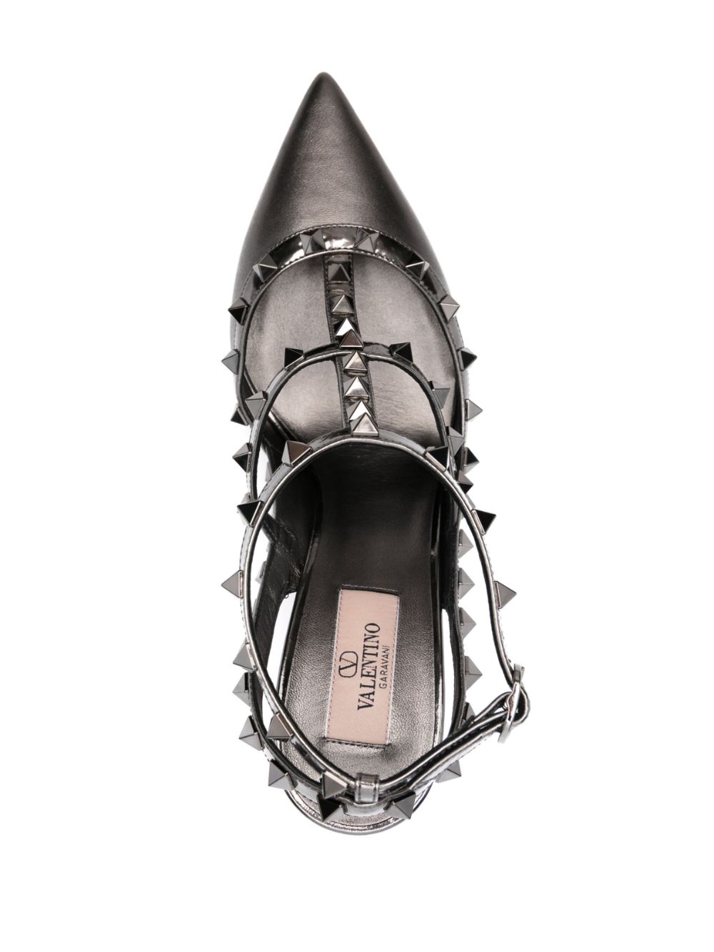 Valentino Garavani Rockstud 100mm Slingback Heels - Grey image 1