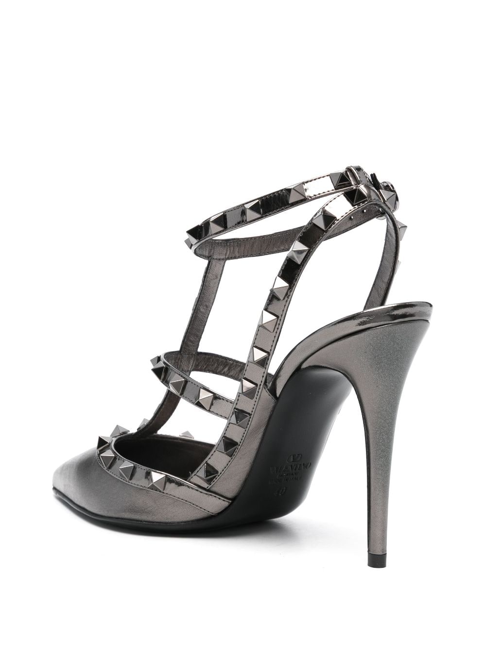 Valentino Garavani Rockstud 100mm Slingback Heels - Grey image 2