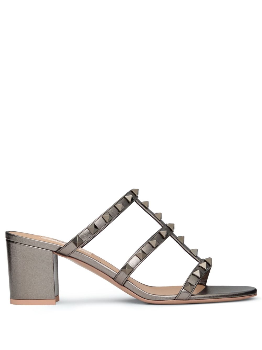 Valentino Garavani Rockstud Grey Leather Sandals image 0