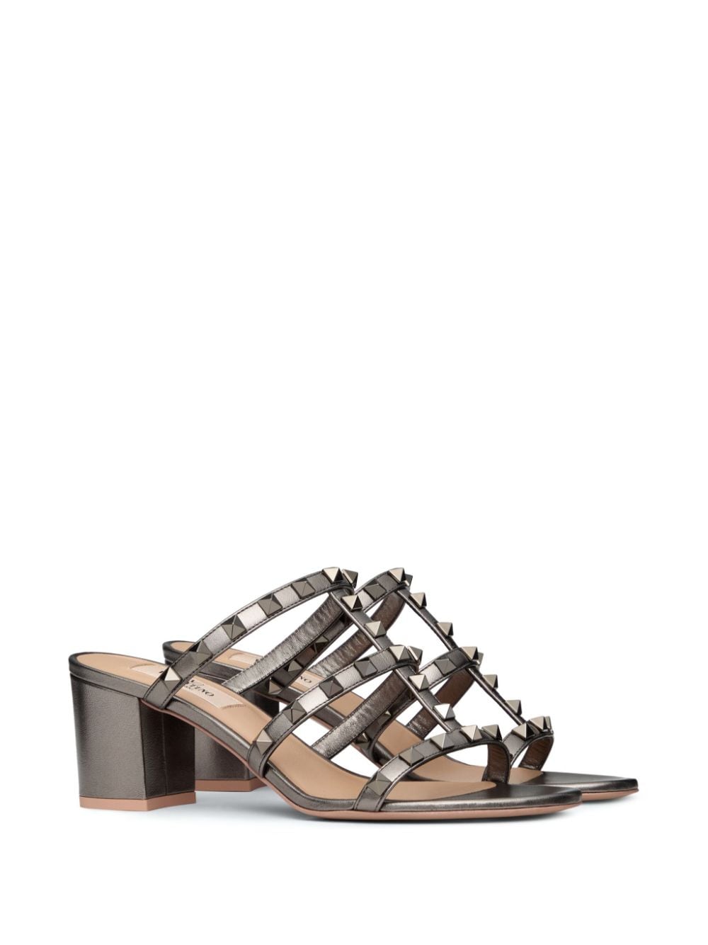 Valentino Garavani Rockstud Grey Leather Sandals image 2