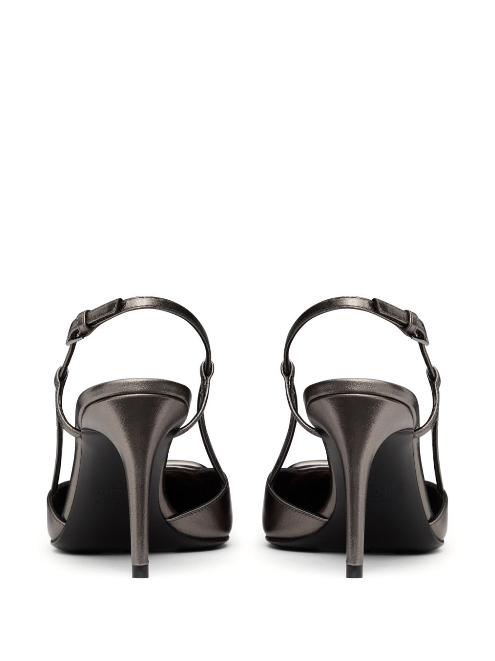 Valentino Garavani Grey Slingback Heels with 80mm Sculpted Heel image 3