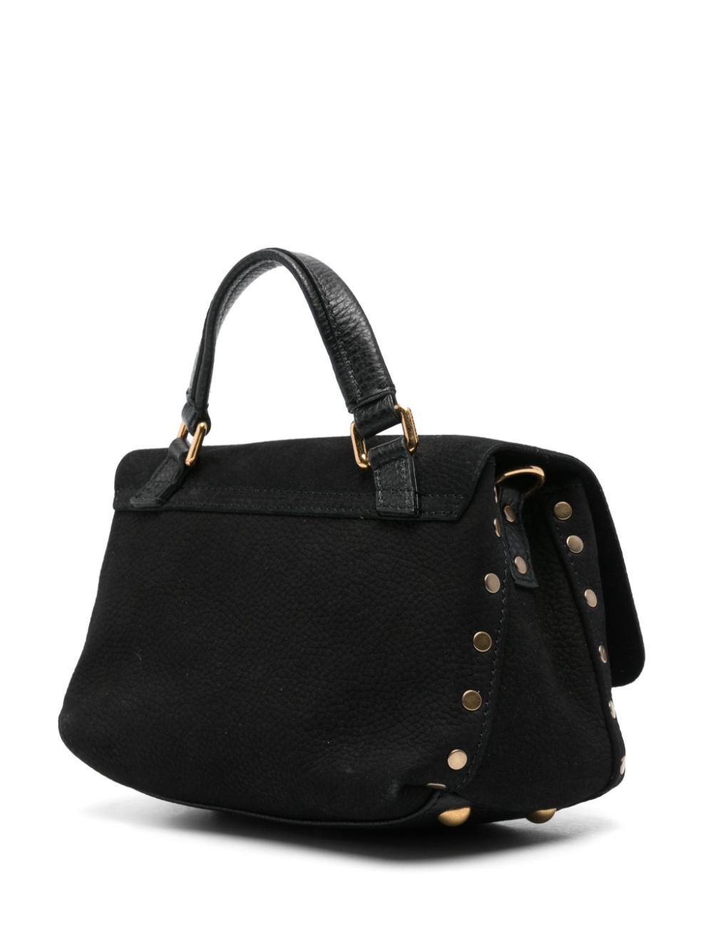 Zanellato Black Nubuck Leather Twist-Lock Top Handle Bag image 2