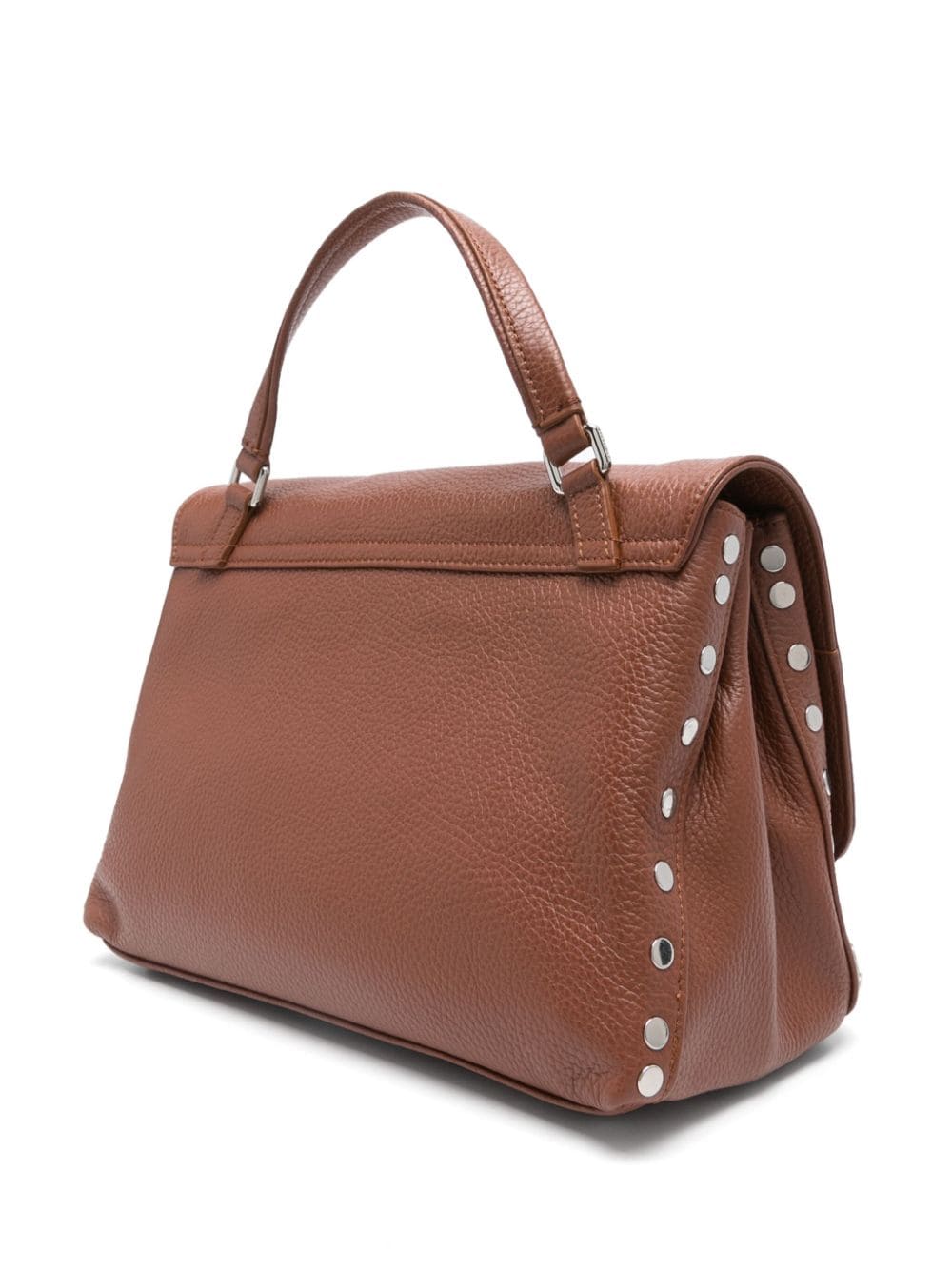 Zanellato Pebbled Leather Twist-Lock Shoulder Bag - Brown image 3