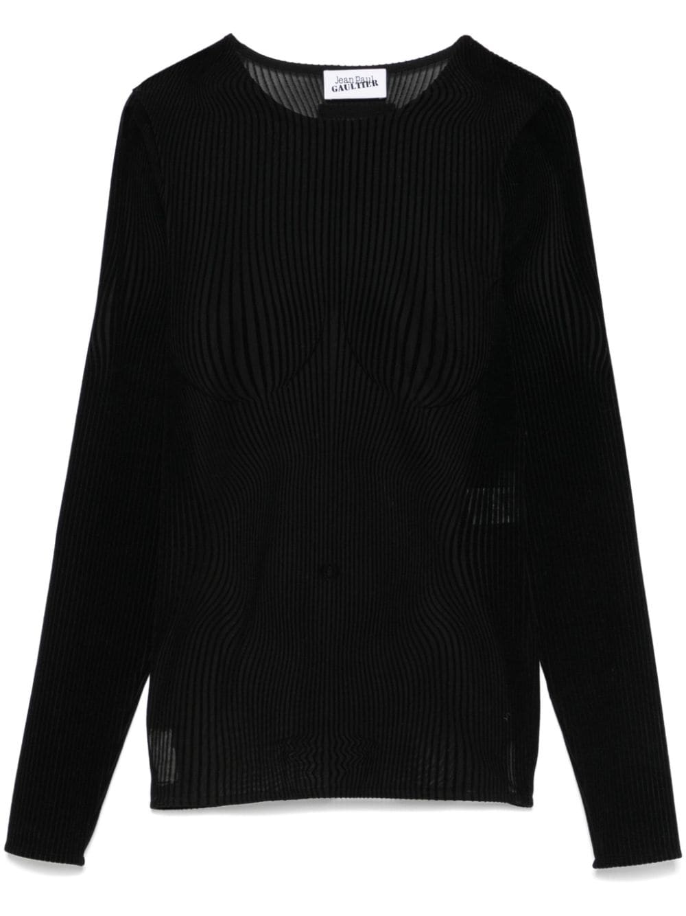 Jean Paul Gaultier Black Mesh Pinstripe Top image 0