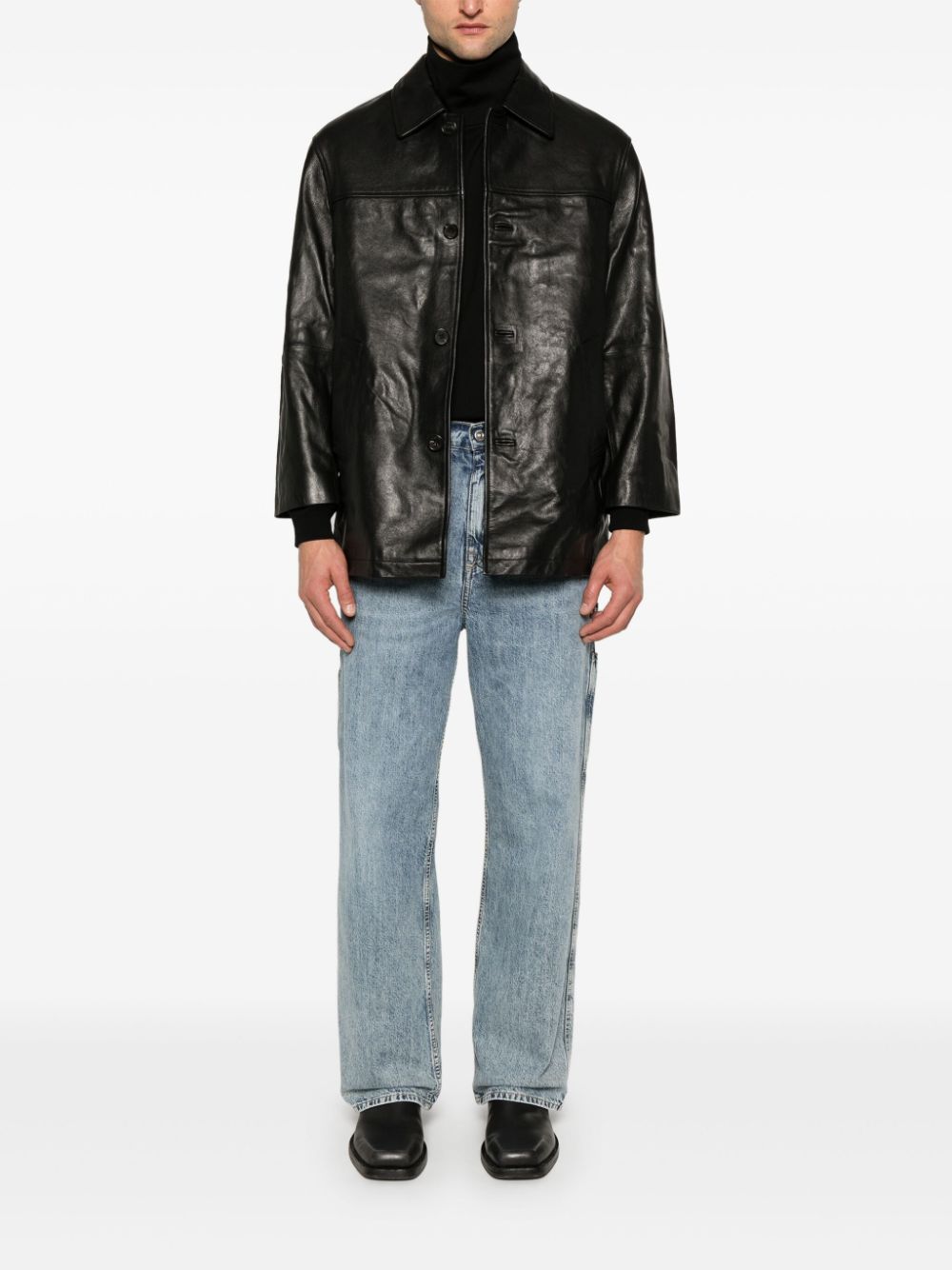 DUNST Black Leather Jacket for Men image 4