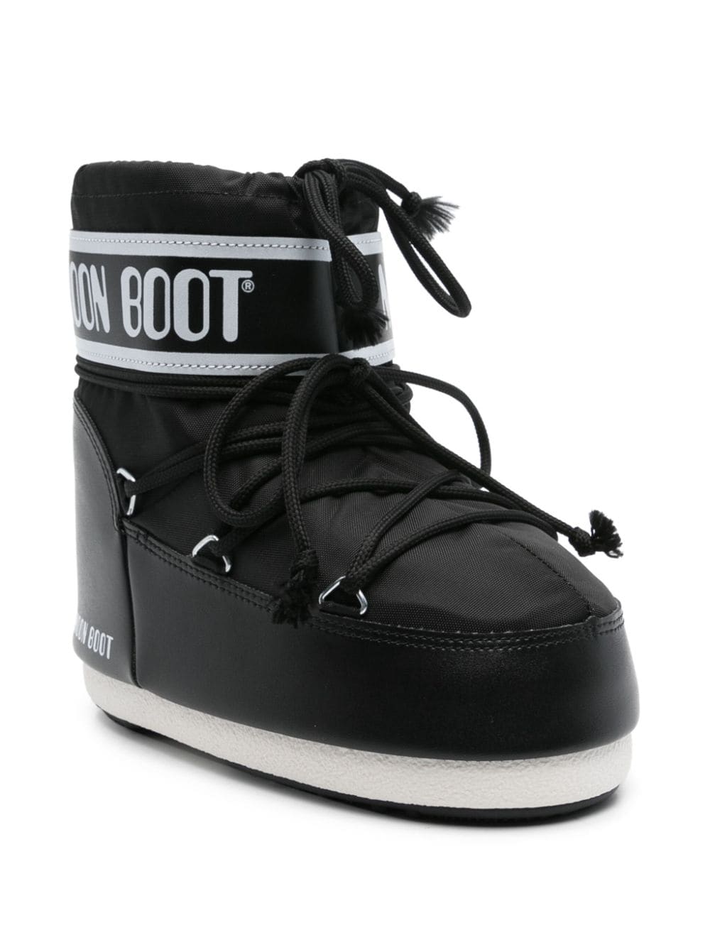 SLEEKEO Moon Boot Black Panelled Padded Boots image 2