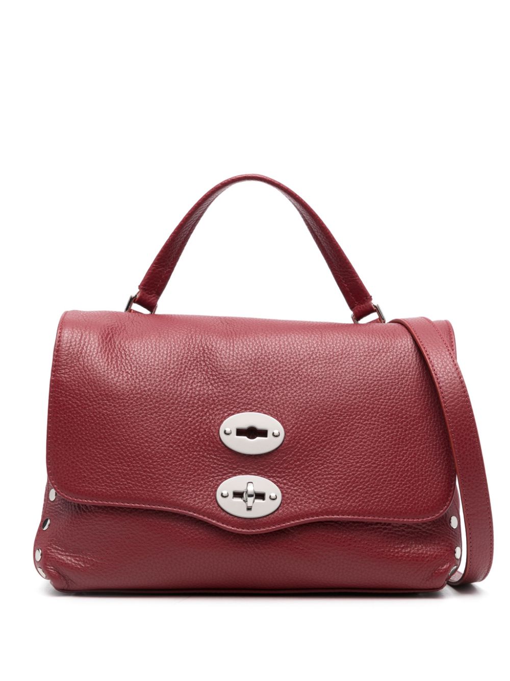 Zanellato Grained Leather Foldover Top Handle Bag - Red image 0