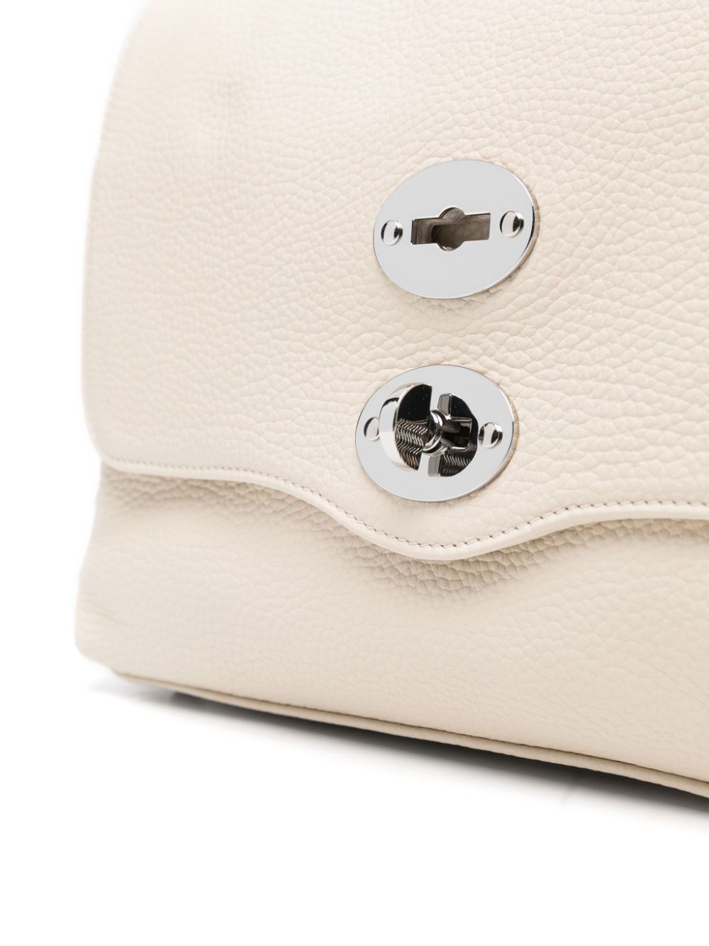 Zanellato White Grained Leather Foldover Top Handle Bag image 2