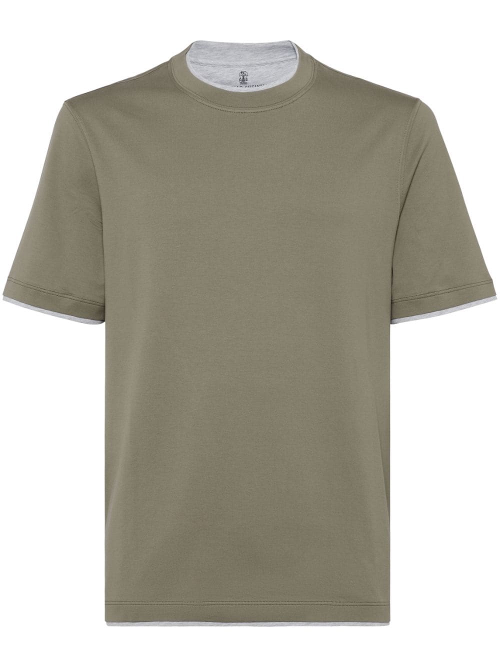 Brunello Cucinelli Men's Sage Green Cotton T-Shirt image 0