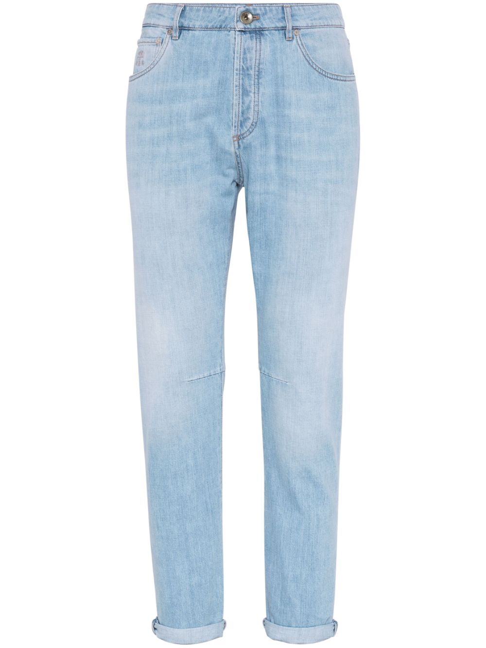 Brunello Cucinelli Men's Clear Blue Stonewashed Denim Jeans image 0